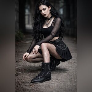 Laredo Women’s Black Leather Lace-Up Roper Boots 8.5M